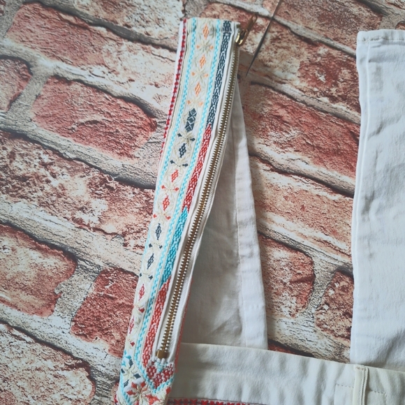 Mother | The Looker Ankle Zip Barefoot Princess Embroidered Colorful Trim Skinny - Picture 15 of 16